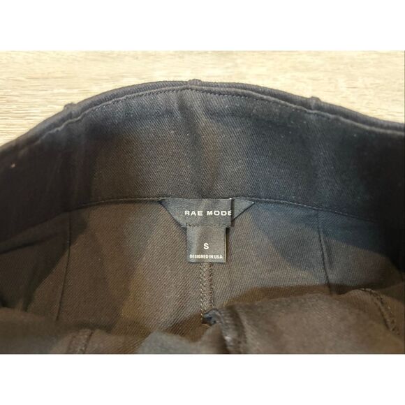 Rae Mode Black Cotton Stretch Twill Double Button Up Flare Pants Size S - Picture 9 of 10